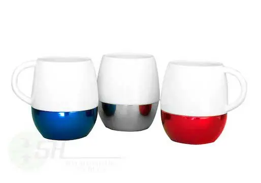 TAZA DE CERÁMICA CON METAL BICOLOR